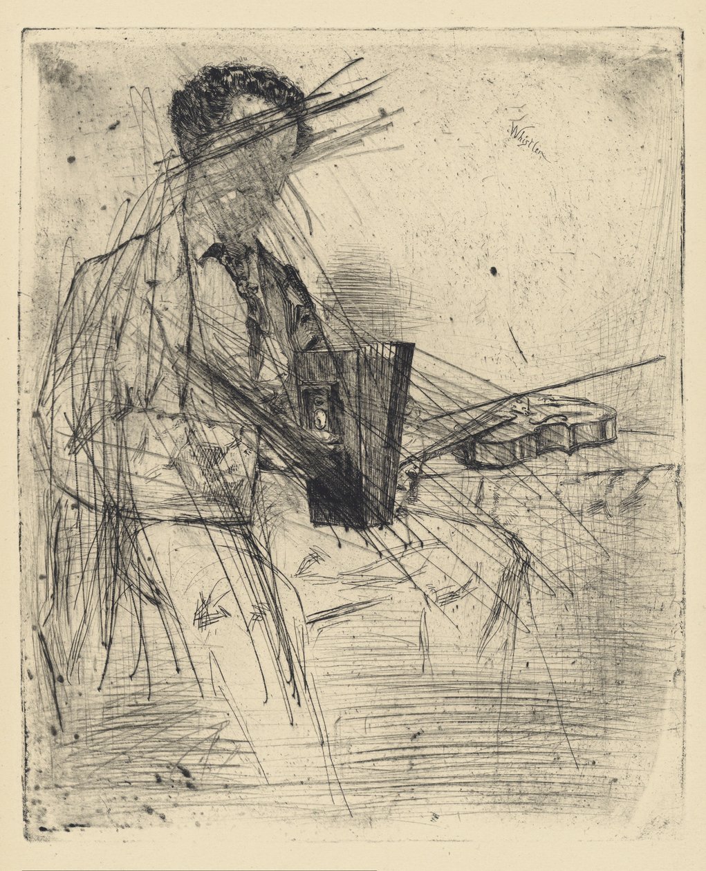 [76] Avtryck från annullerade plattor av Whistler - Ross Winans. av James Abbott McNeill Whistler