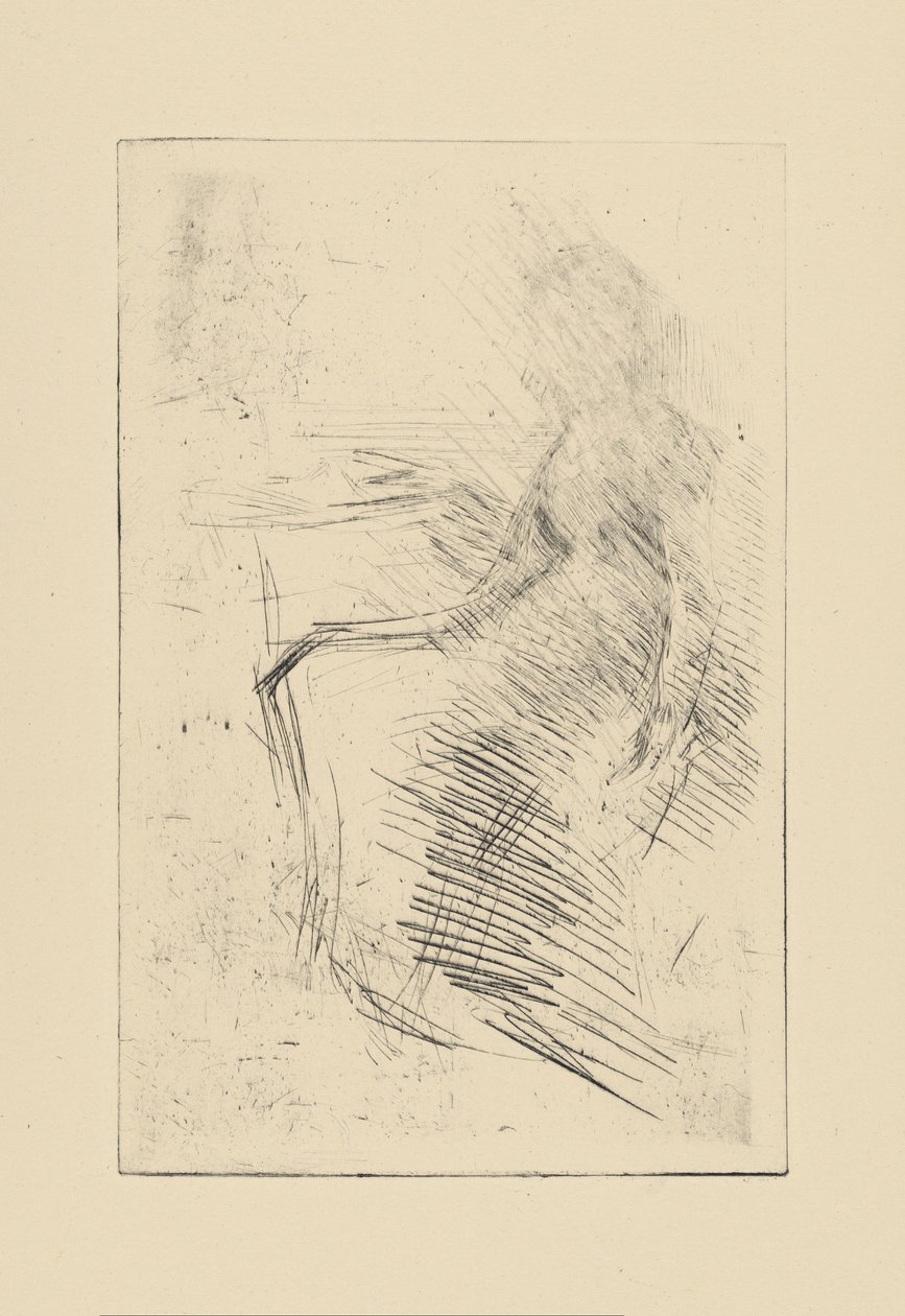 [76] Avtryck från annullerade tallrikar av Whistler - The Desk. av James Abbott McNeill Whistler
