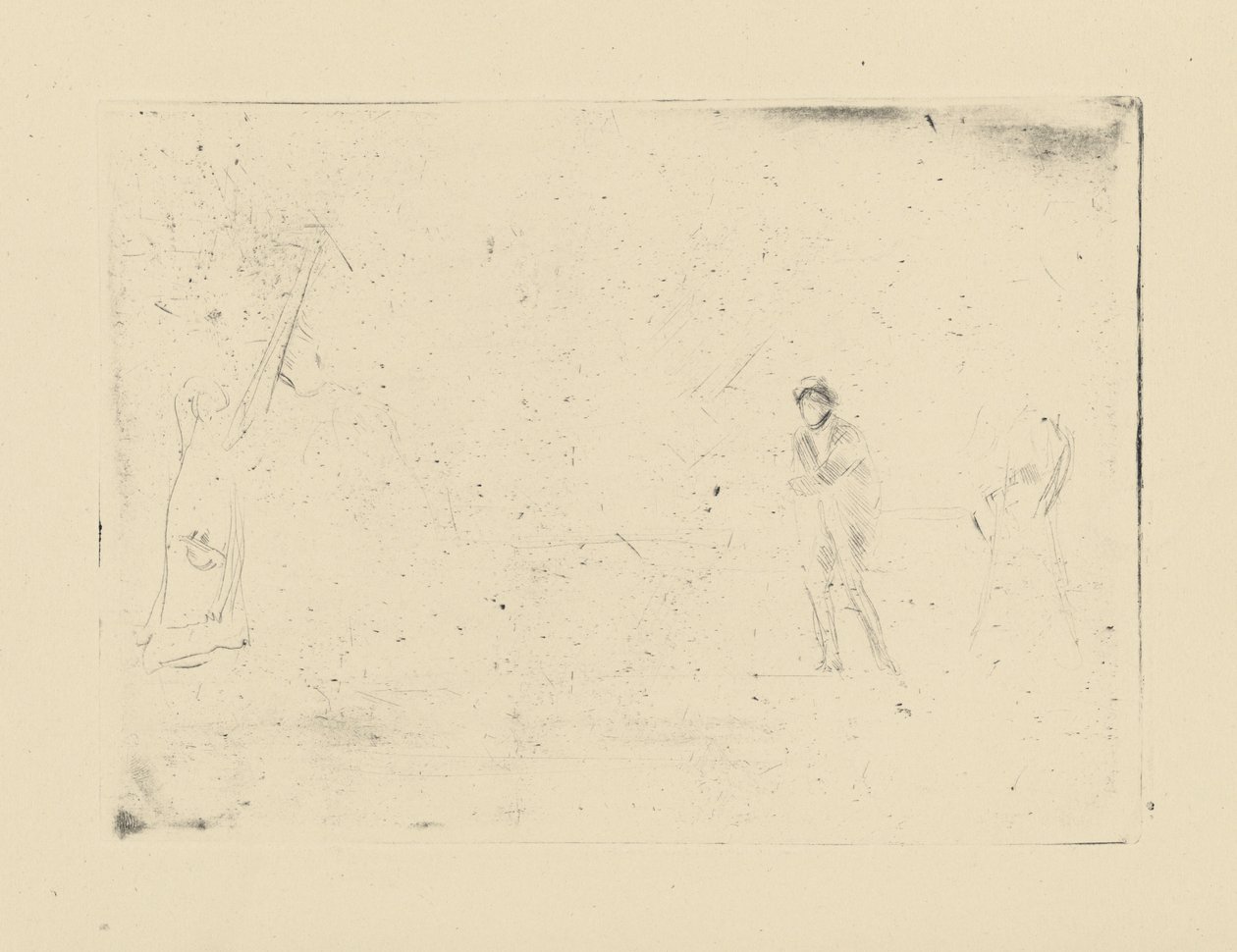 [76] Avtryck från annullerade plåtar av Whistler - [Två figurer]. av James Abbott McNeill Whistler
