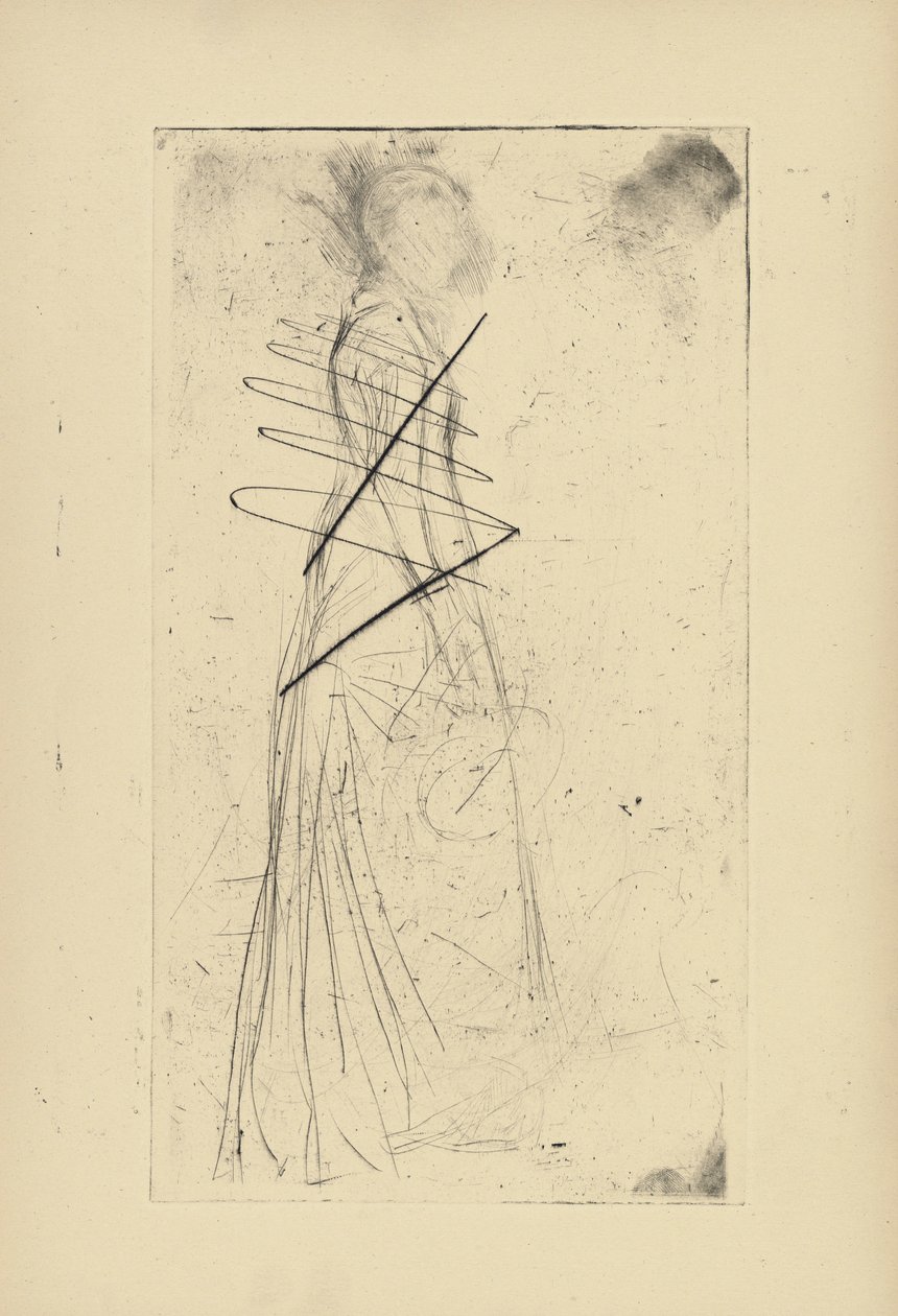 [76] Avtryck från annullerade plåtar av Whistler - [Woman Standing]. av James Abbott McNeill Whistler
