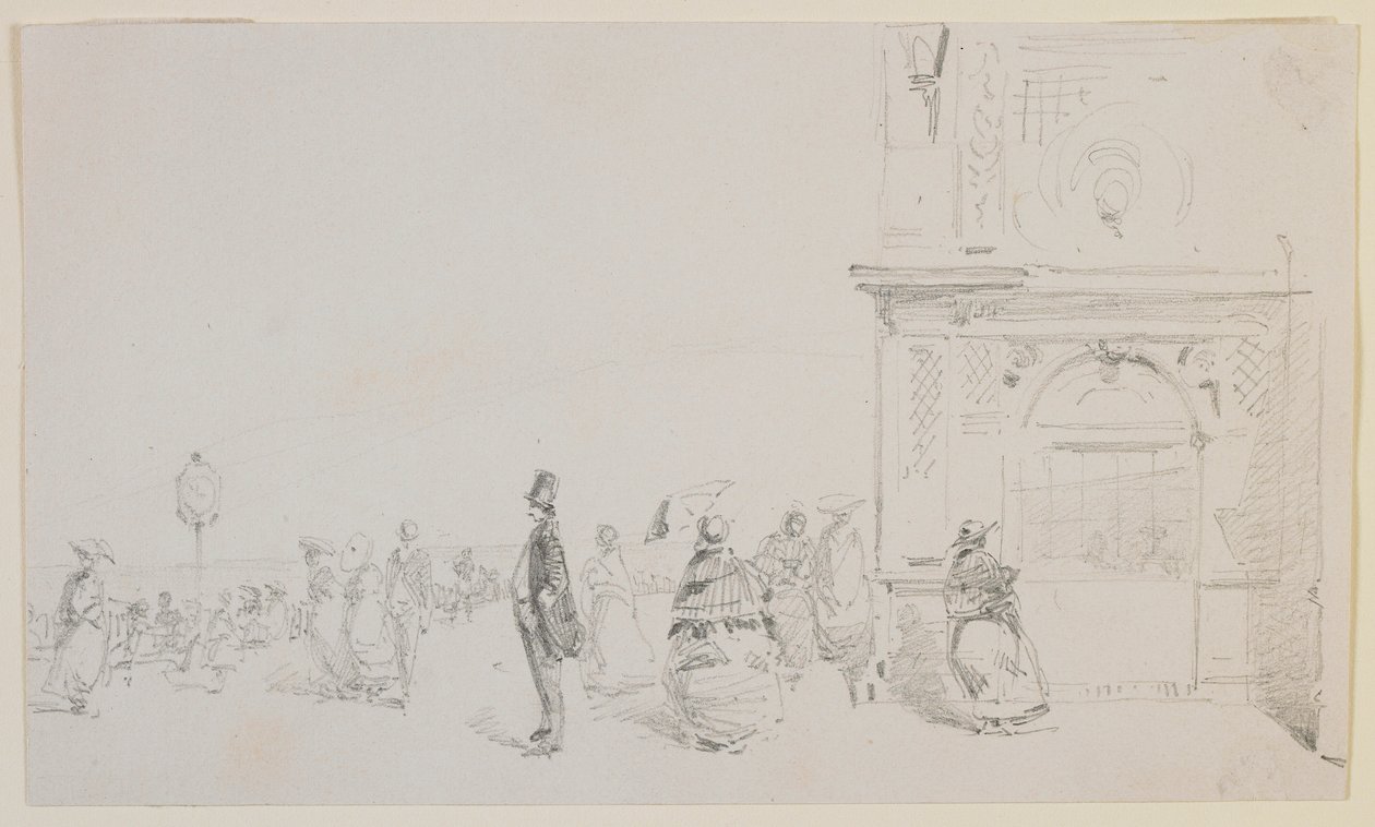 En grupp figurer på en esplanad av James Abbott McNeill Whistler