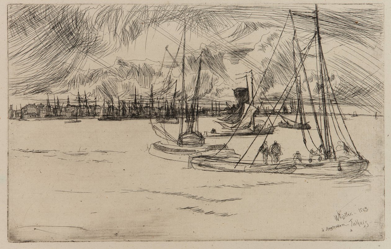 Amsterdam, från Tolhuis av James Abbott McNeill Whistler
