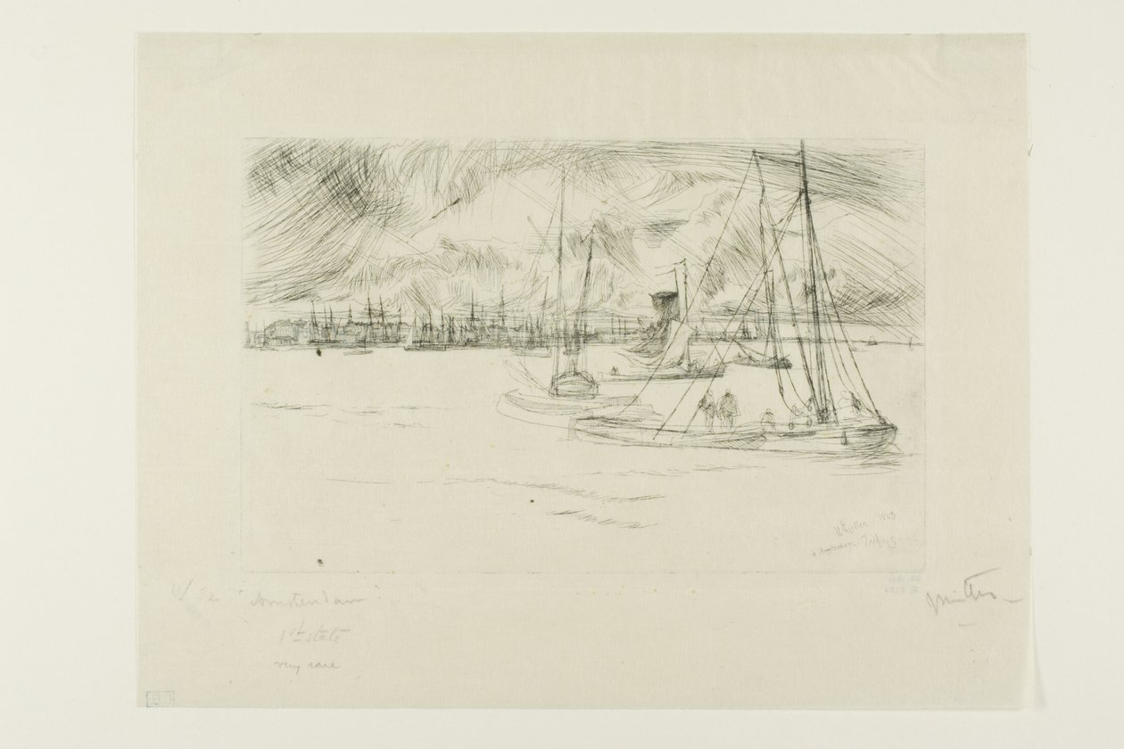 Amsterdam, från Tolhuis av James Abbott McNeill Whistler