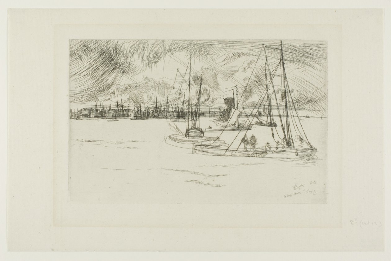 Amsterdam, från Tolhuis av James Abbott McNeill Whistler