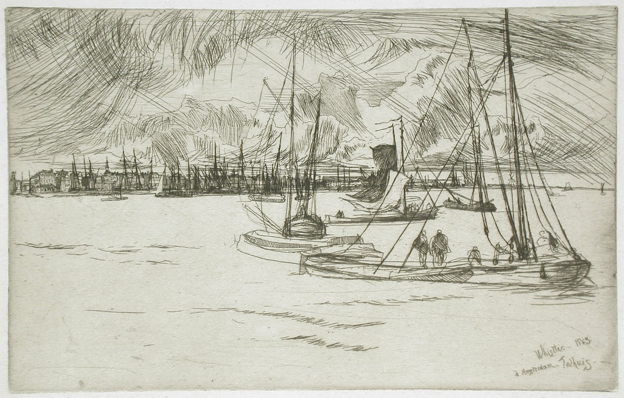 Amsterdam från Tolhuis av James McNeill Whistler