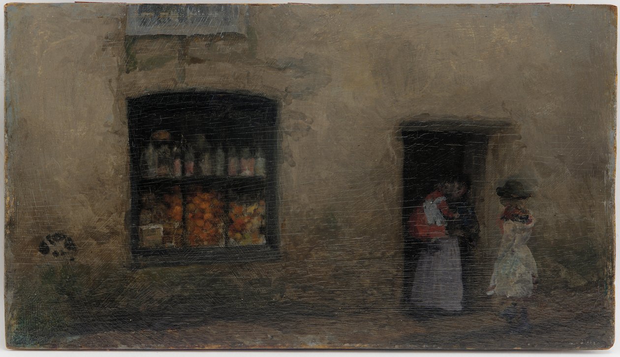 En orange anteckning: Sweet Shop av James Abbott McNeill Whistler