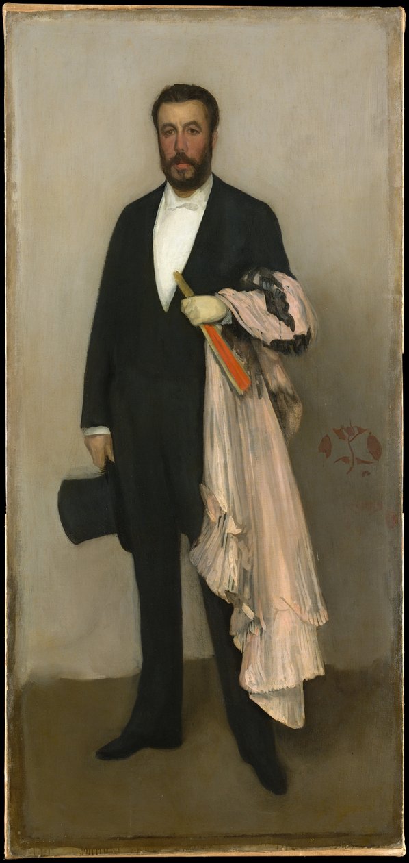 Komposition i hudfärg och svart: Porträtt av Theodore Duret av James McNeill Whistler