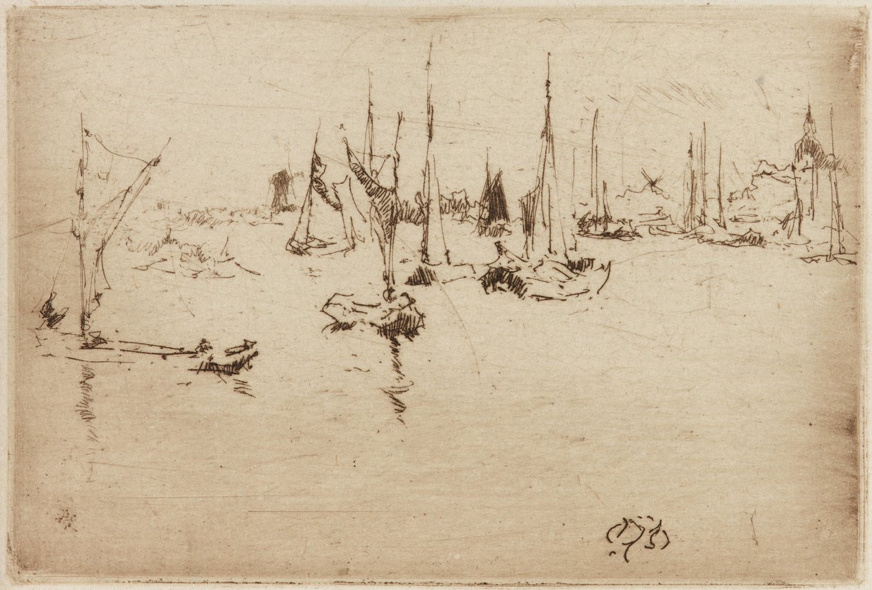 Pråmar, Dordrecht av James Abbott McNeill Whistler