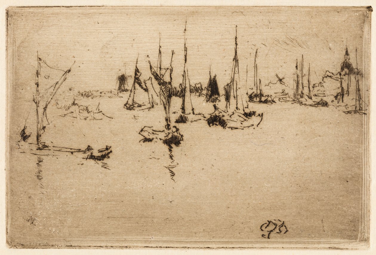Pråmar, Dordrecht av James Abbott McNeill Whistler