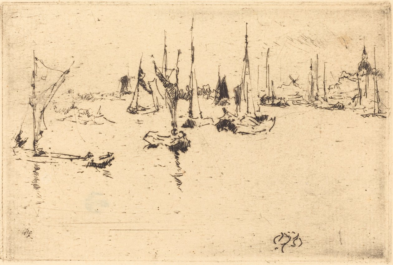 Båtar, Dordrecht av James Abbott McNeill Whistler