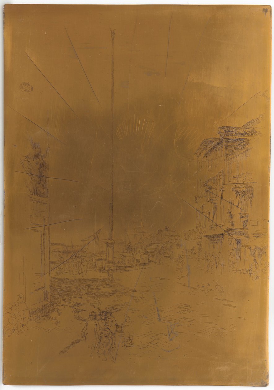 Inställd tryckplåt för <em>Den lilla masten</em> av James Abbott McNeill Whistler