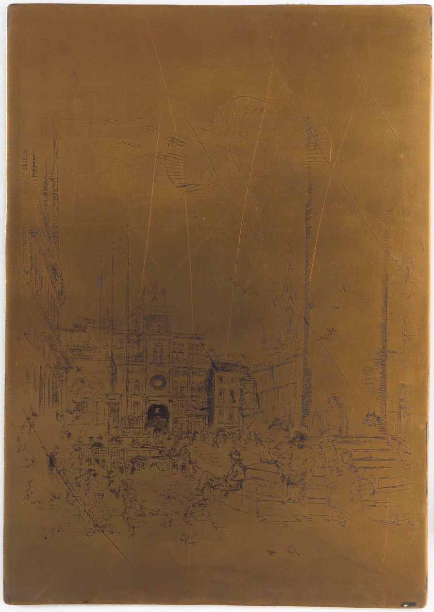 Inställd tryckplåt för <em>The Piazzetta</em> av James Abbott McNeill Whistler