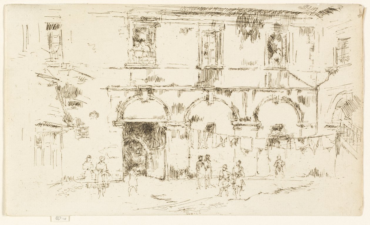 Domstol för klostret St Augustine, Bourges av James Abbott McNeill Whistler