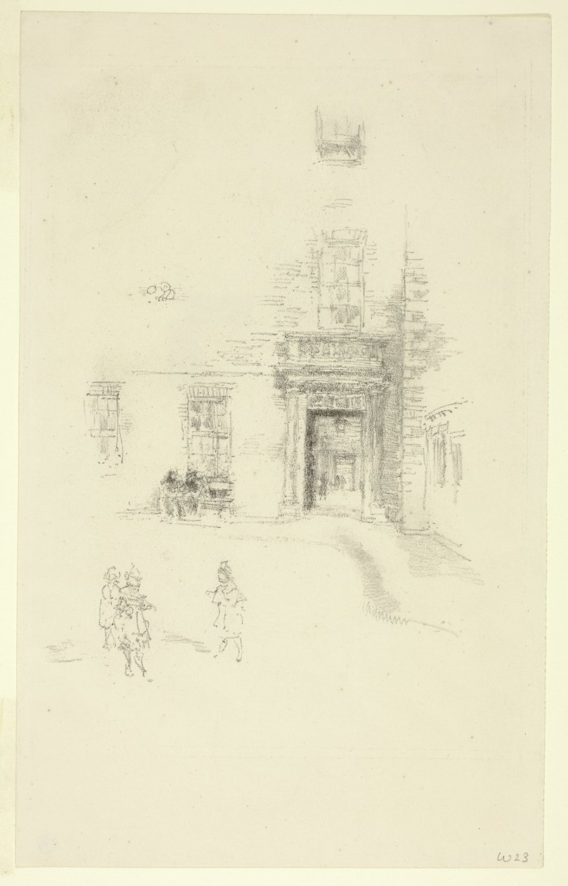 Courtyard, Chelsea Hospital av James Abbott McNeill Whistler