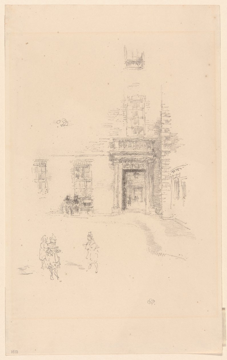 Courtyard, Chelsea Hospital av James Abbott McNeill Whistler