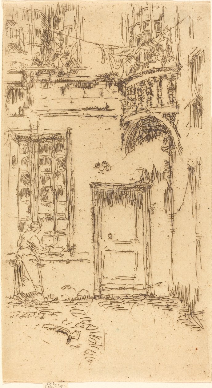 Courtyard, Rue P.L. Kurir av James Abbott McNeill Whistler