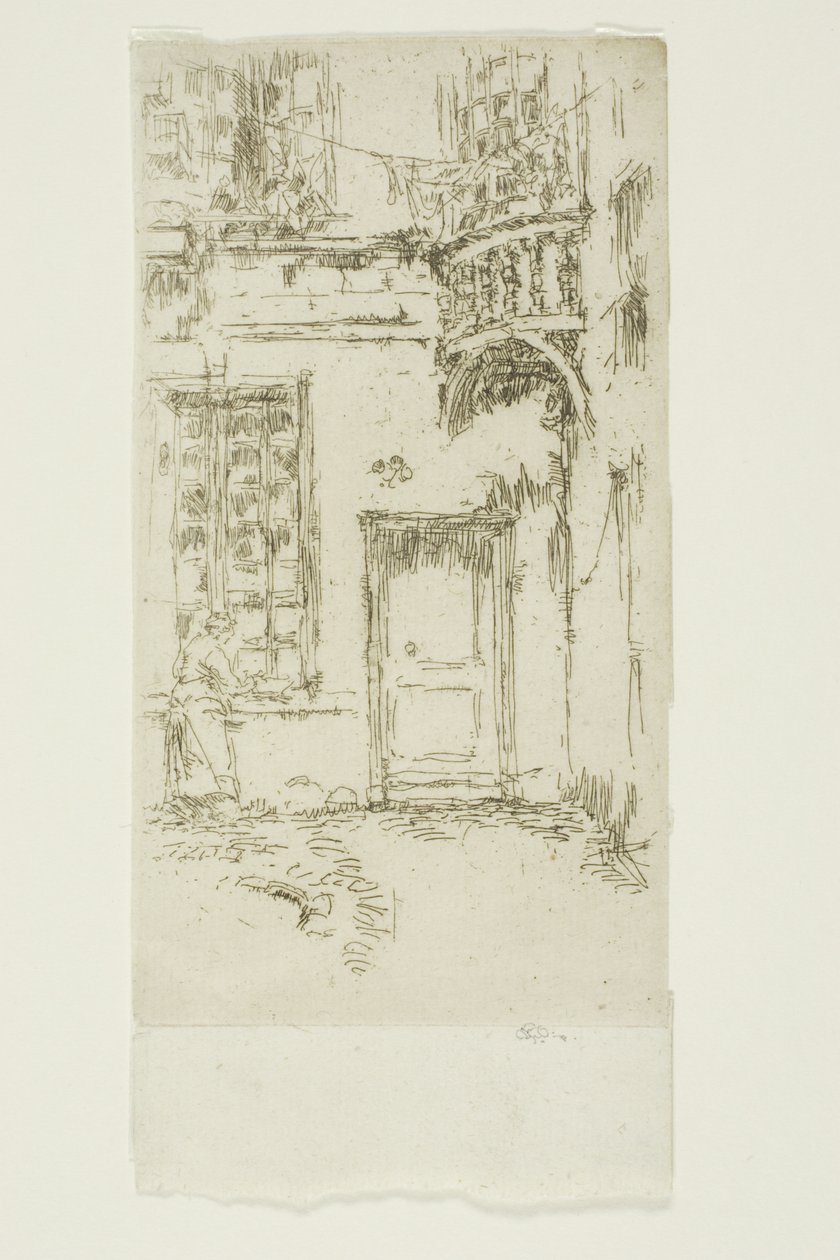Courtyard, Rue P. L. Courier, Tours av James Abbott McNeill Whistler