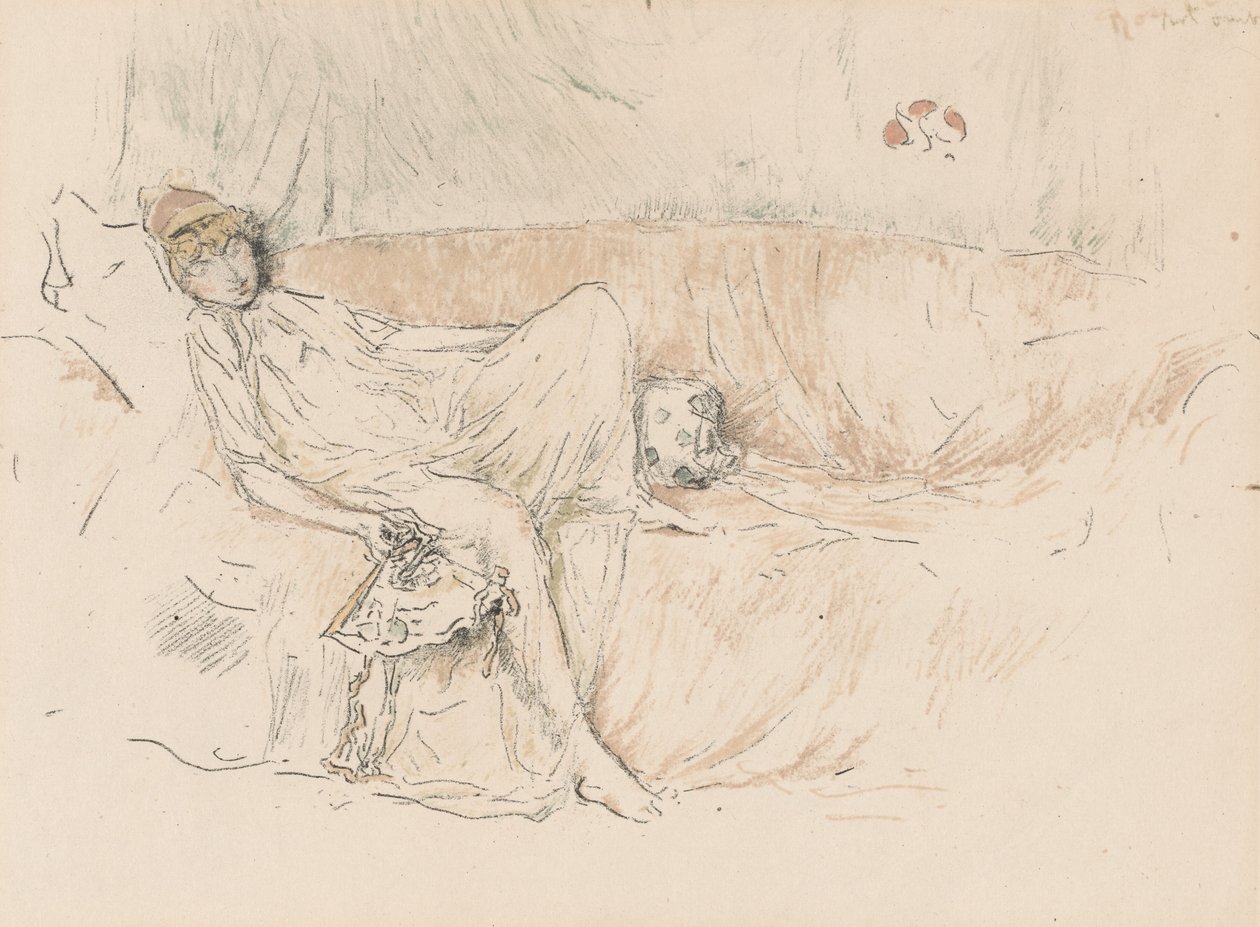 Draperad figur, liggande av James Abbott McNeill Whistler