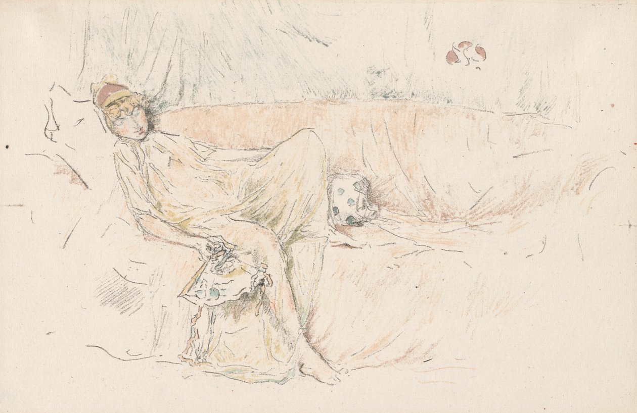 Draperad figur, liggande av James McNeill Whistler