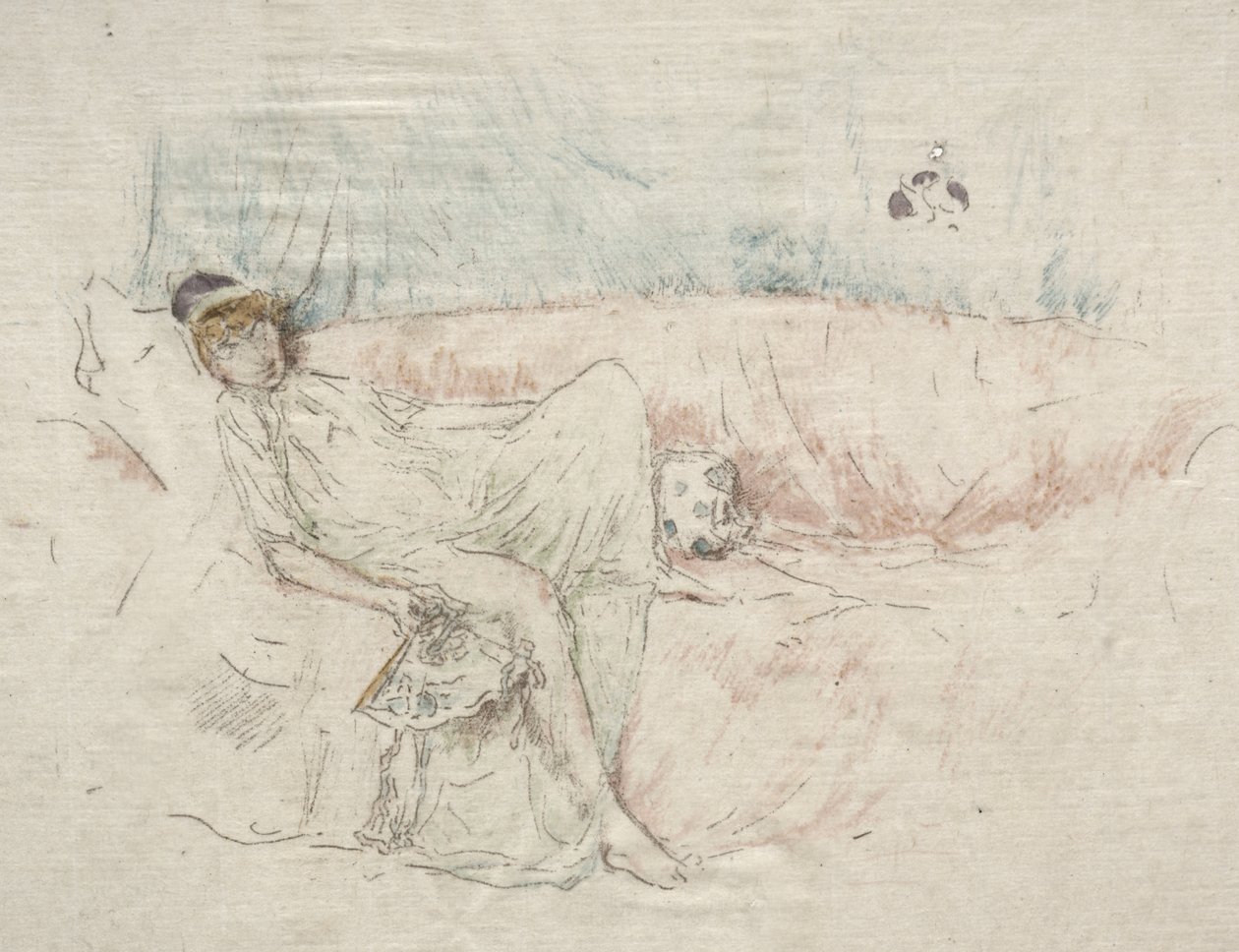 Draperad figur i liggande ställning av James McNeill Whistler