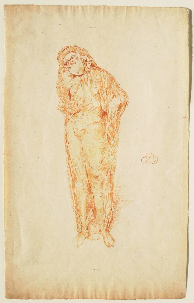 Draperad stående figur av James McNeill Whistler