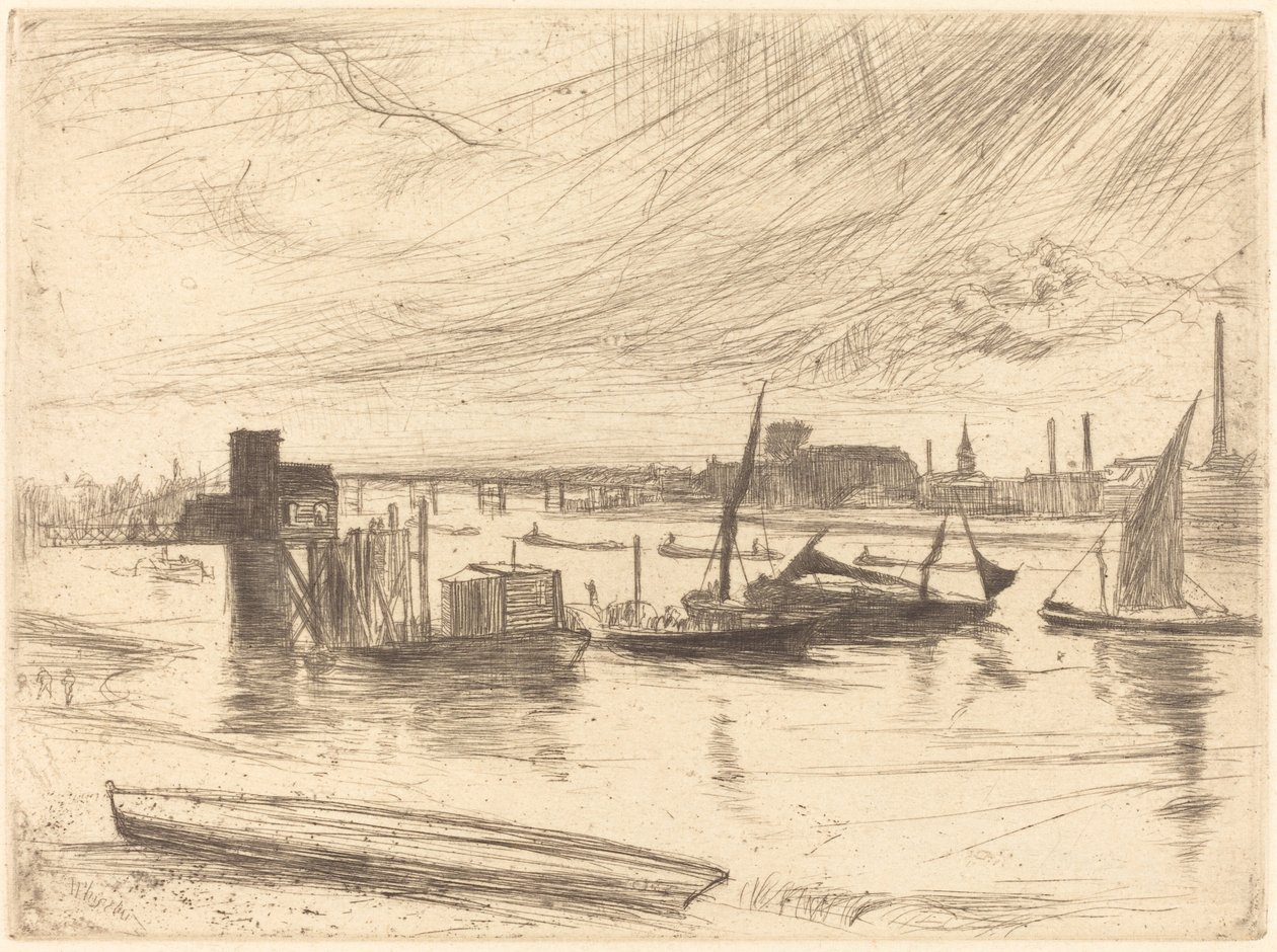 Tidig morgon, Battersea av James Abbott McNeill Whistler