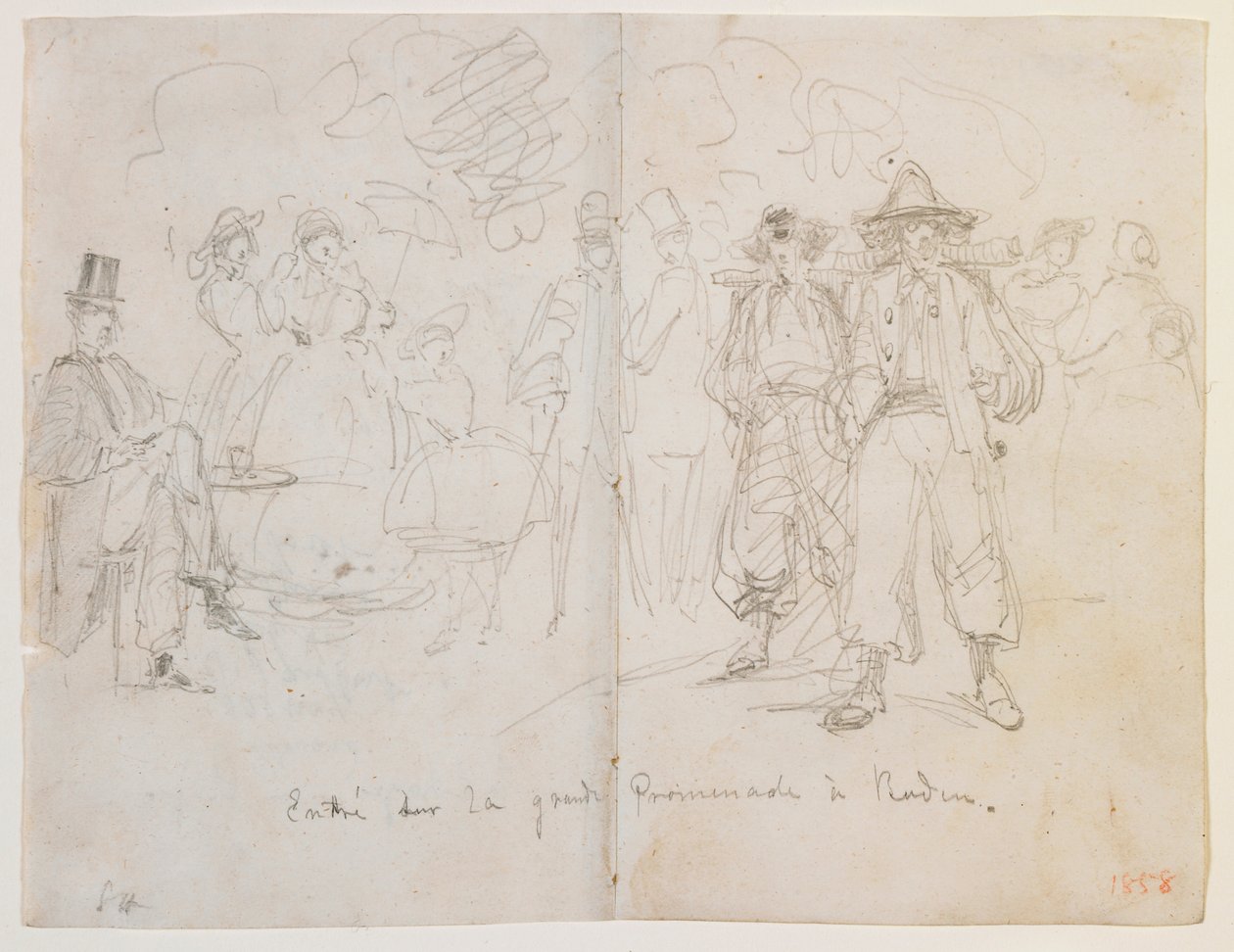 Gick in på den stora strandpromenaden i Baden av James Abbott McNeill Whistler
