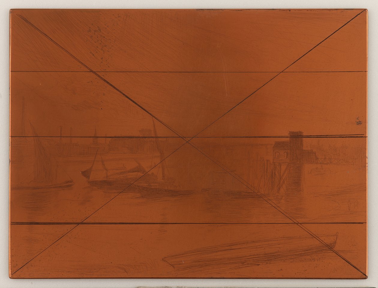Etsplåt: Early Morning, Battersea av James Abbott McNeill Whistler