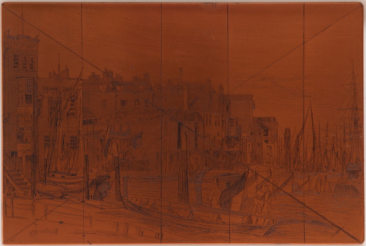 Etsplåt: Thames Police av James Abbott McNeill Whistler