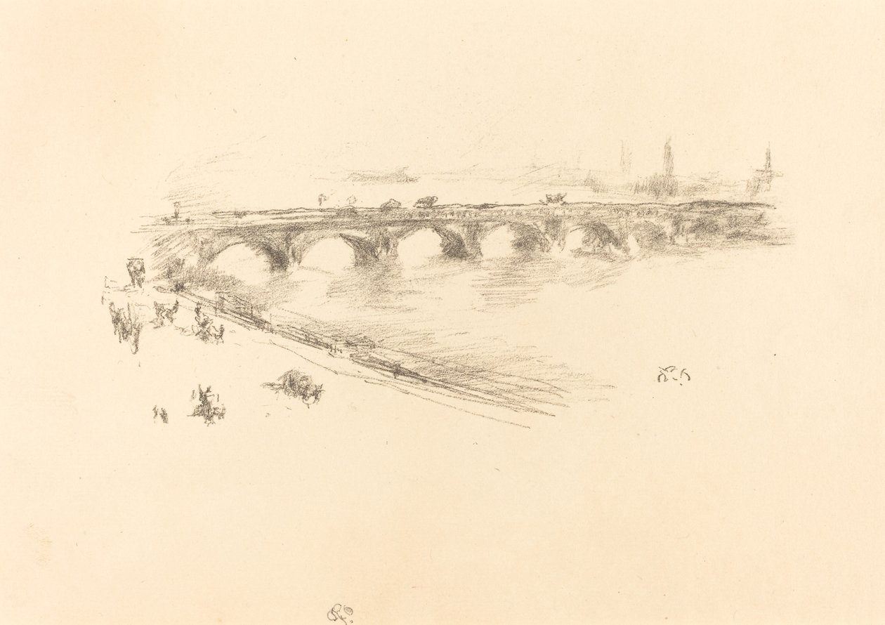 Kväll, Little Waterloo Bridge av James Abbott McNeill Whistler