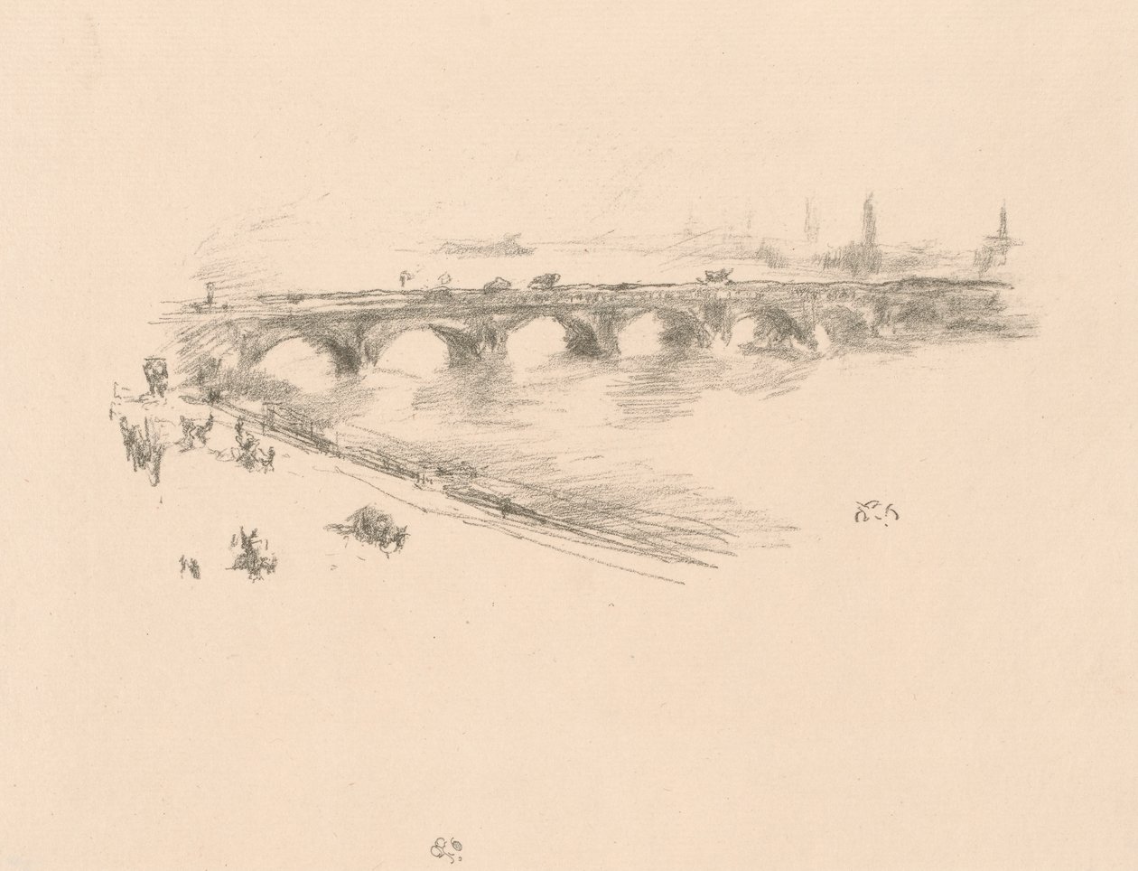 Kväll, Little Waterloo Bridge av James Abbott McNeill Whistler