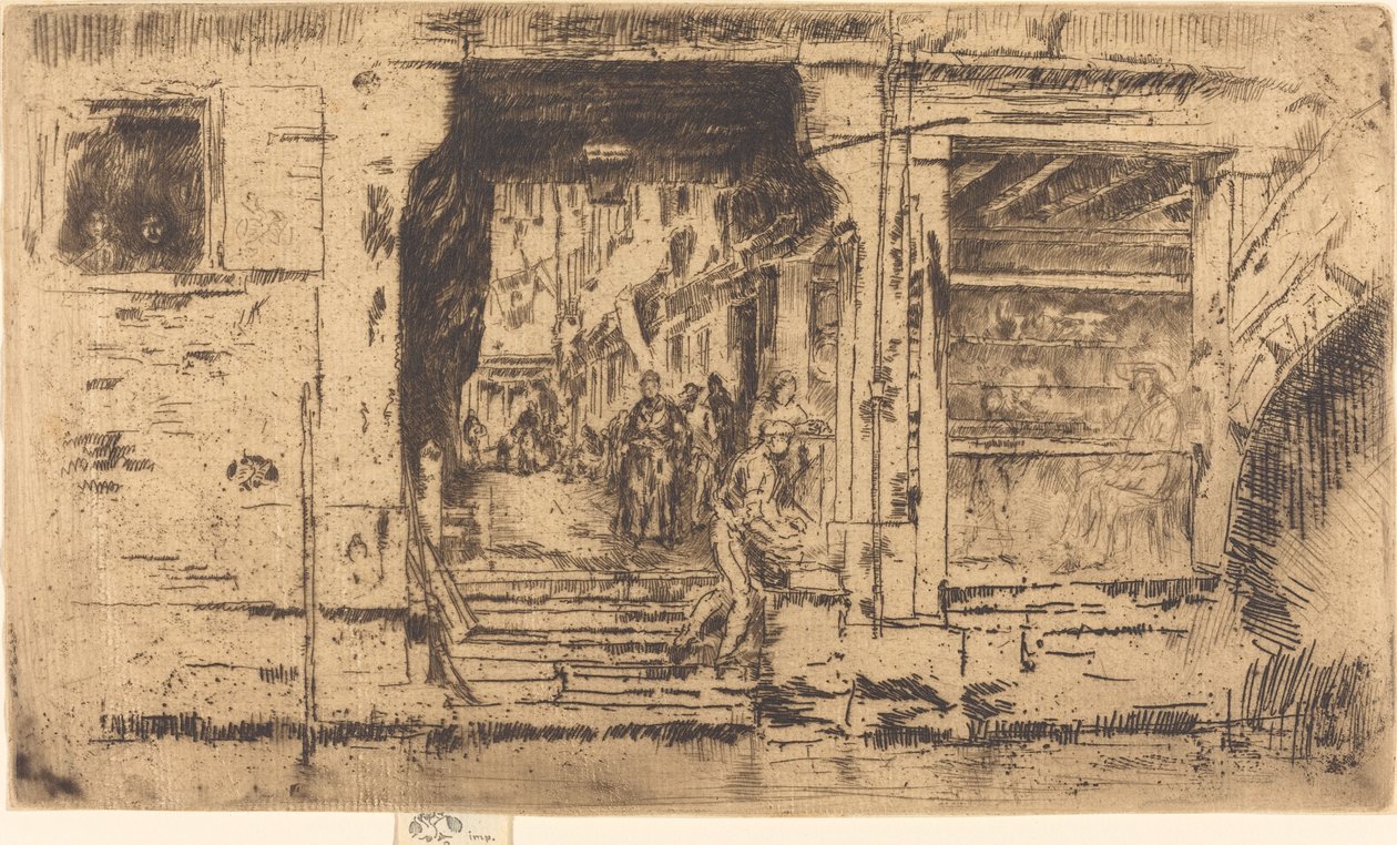 Fiskaffär, Venedig av James Abbott McNeill Whistler