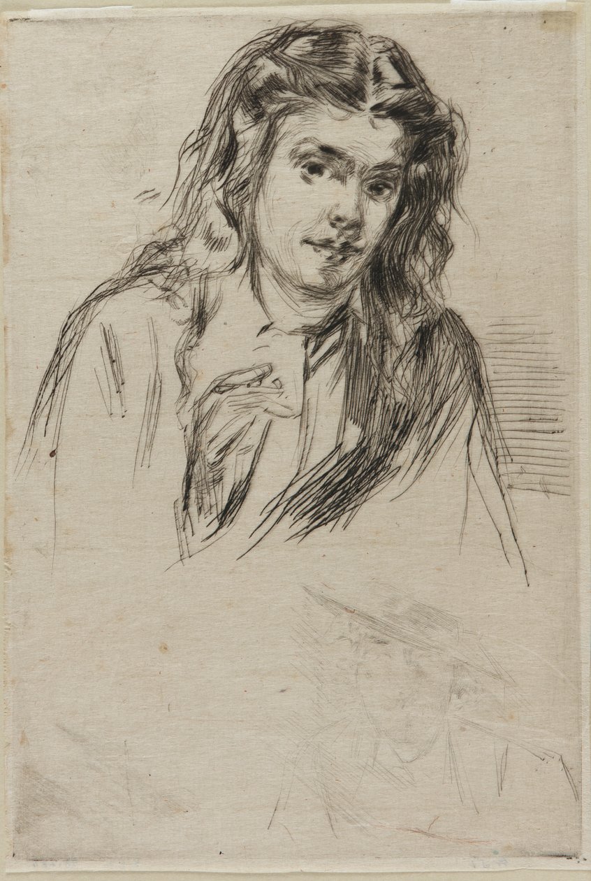 Fumettes böjda huvud av James Abbott McNeill Whistler