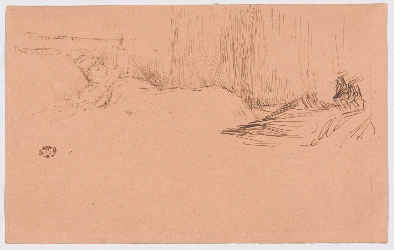 Tjej som läser i sängen av James McNeill Whistler