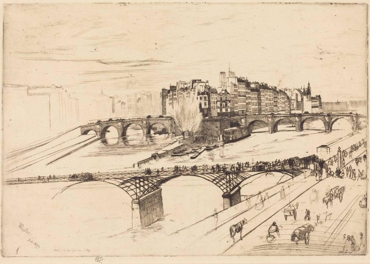 Île de la Cité, Paris av James McNeill Whistler