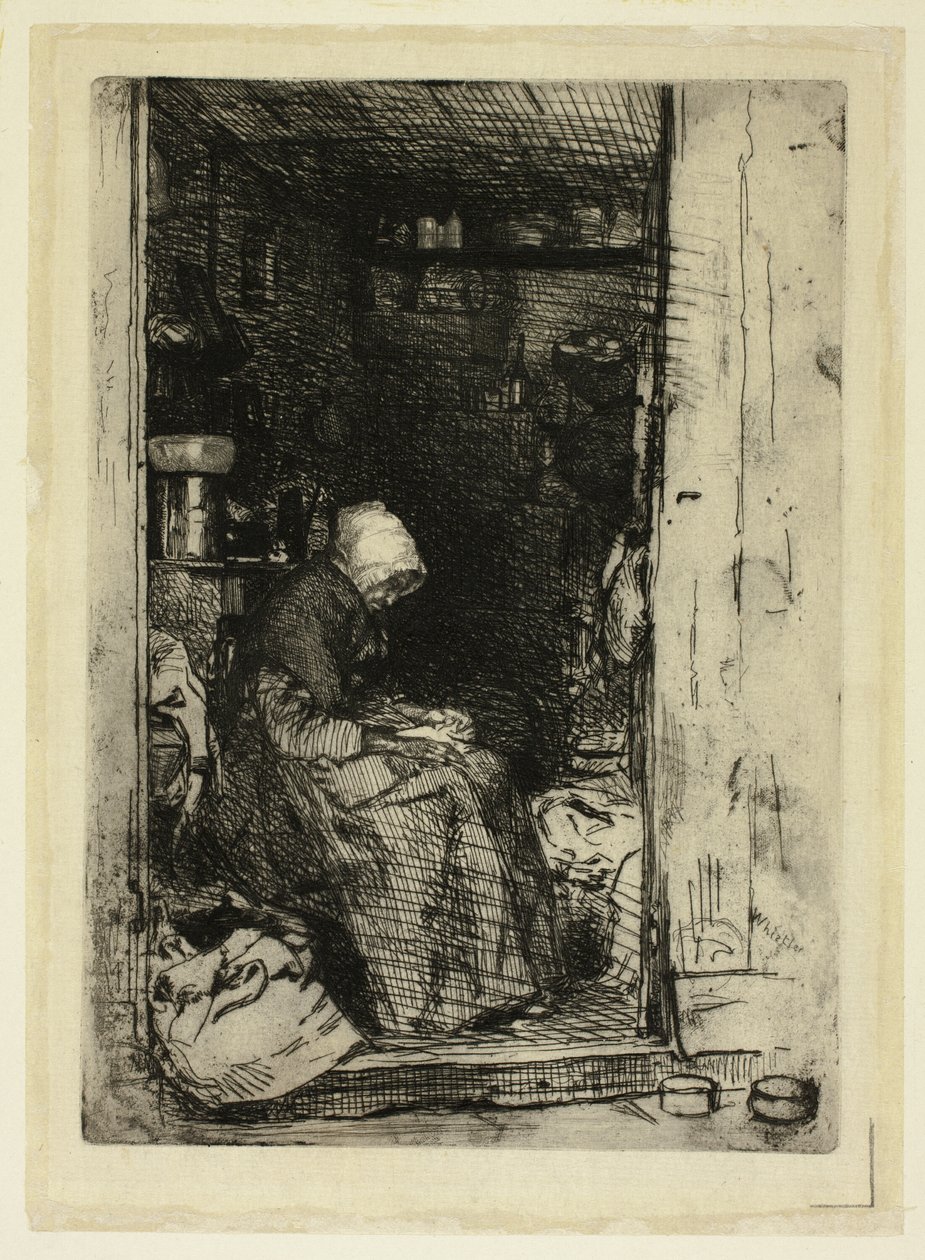 La Vieille aux Loques (Den gamla kvinnan med trasor) av James Abbott McNeill Whistler