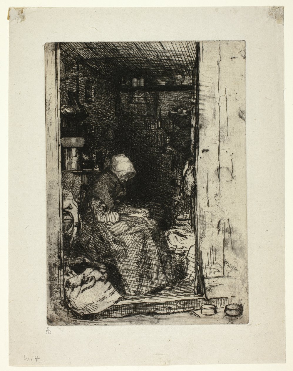 La Vieille aux Loques (Den gamla kvinnan med trasor) av James Abbott McNeill Whistler
