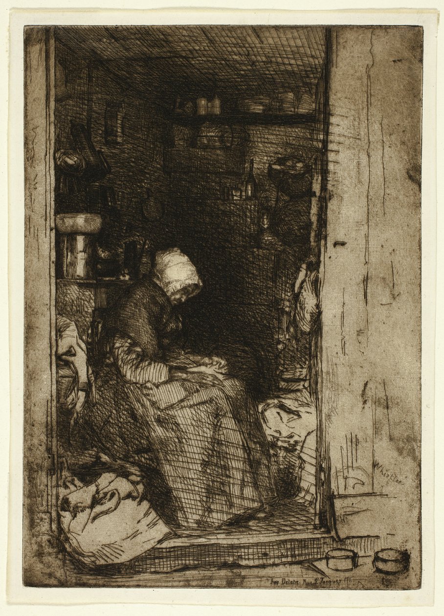 La Vieille aux Loques (Den gamla kvinnan med trasor) av James Abbott McNeill Whistler