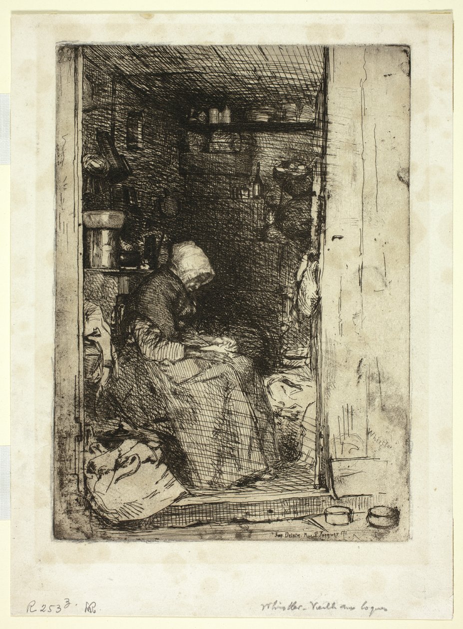 La Vieille aux Loques (Den gamla kvinnan med trasor) av James Abbott McNeill Whistler