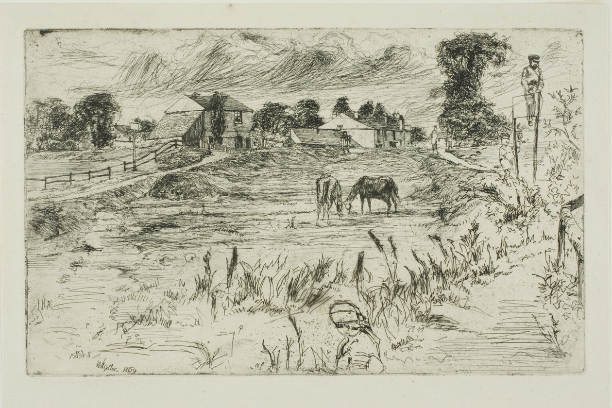 Landskap med hästar av James Abbott McNeill Whistler