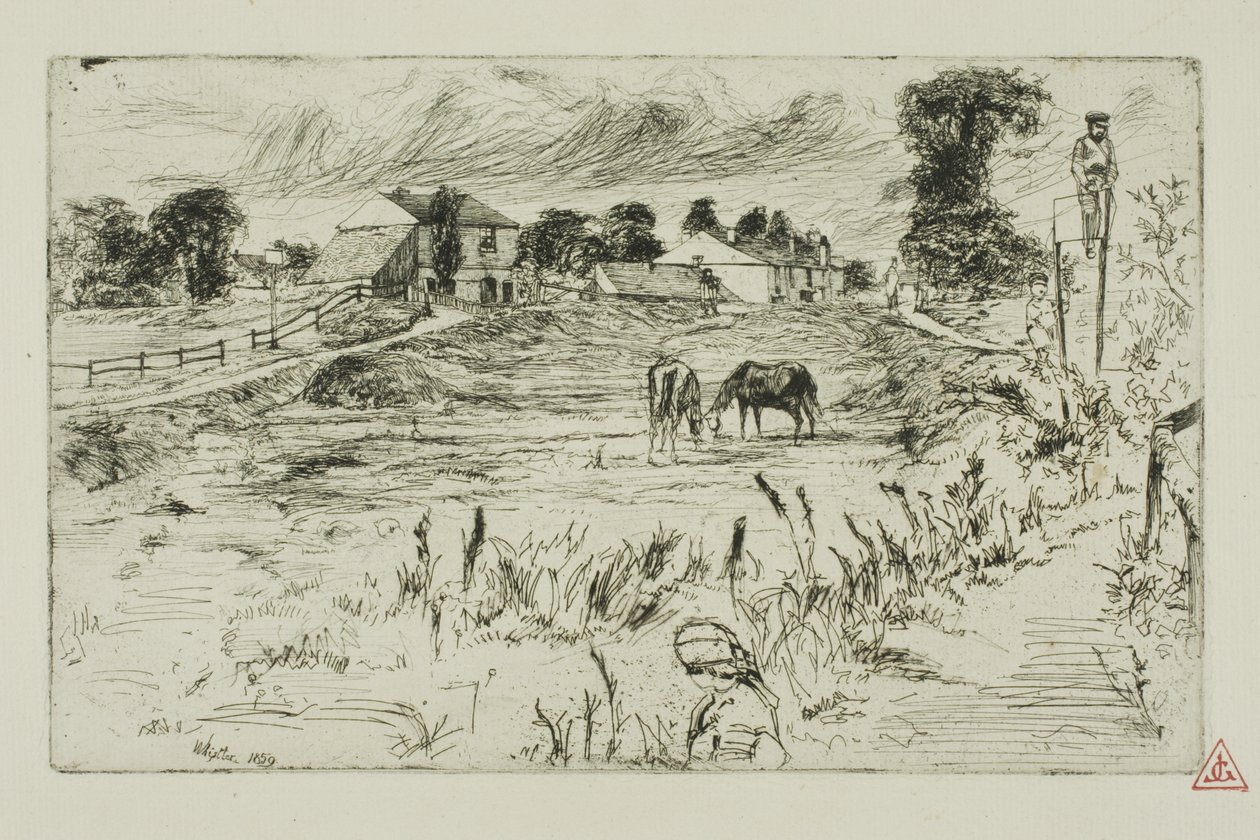 Landskap med hästar av James Abbott McNeill Whistler