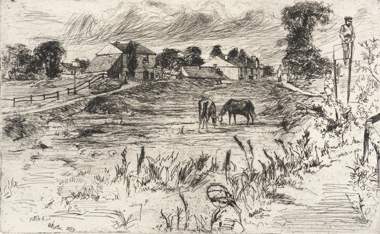 Landskap med hästar av James McNeill Whistler