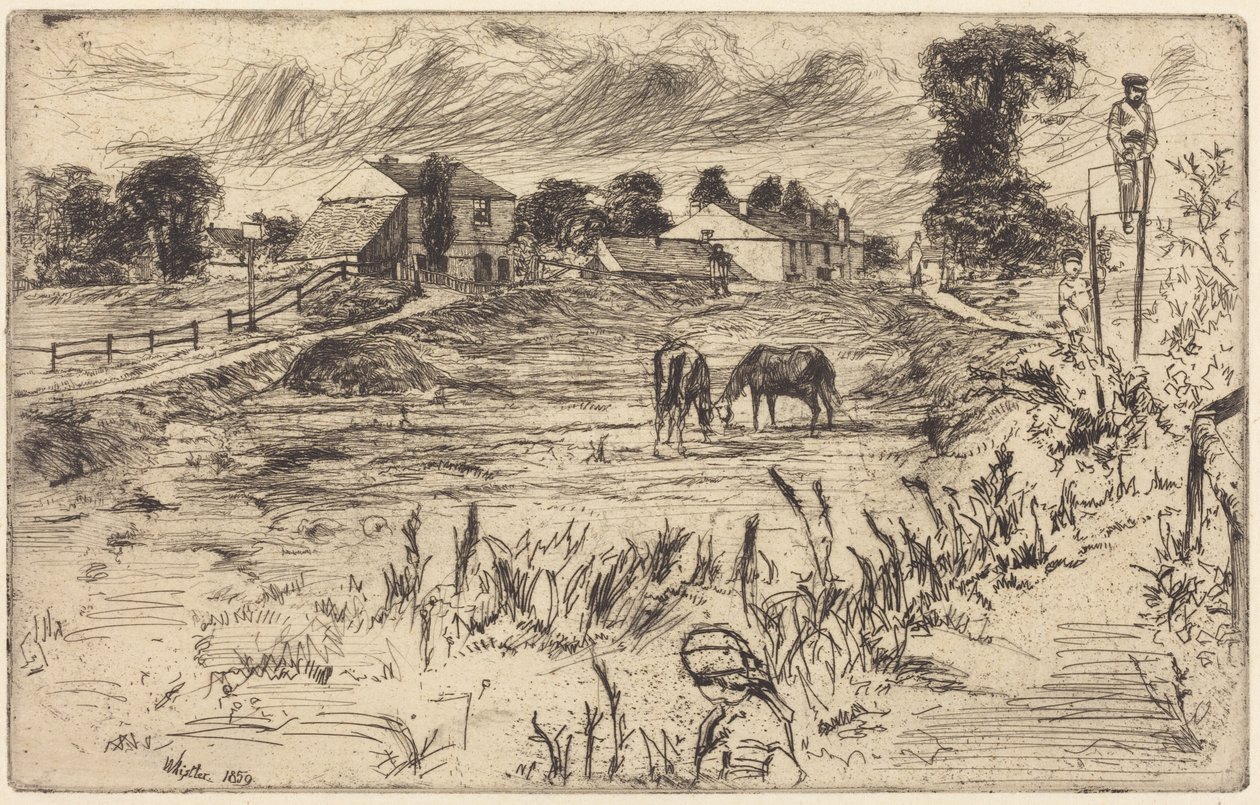 Landskap med hästar av James McNeill Whistler