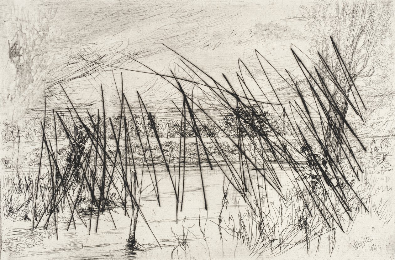 Landskap med en fiskare av James McNeill Whistler