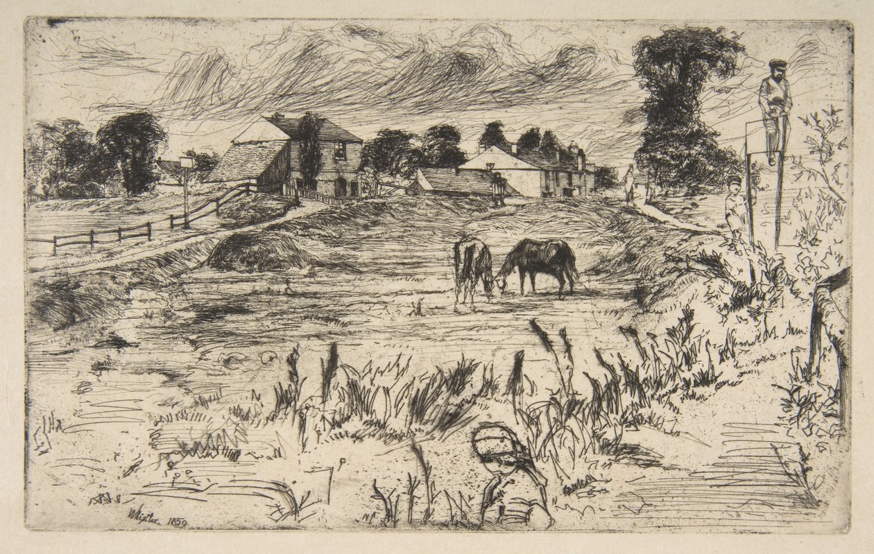 Landskap med hästen (Landskap med hästar) av James McNeill Whistler