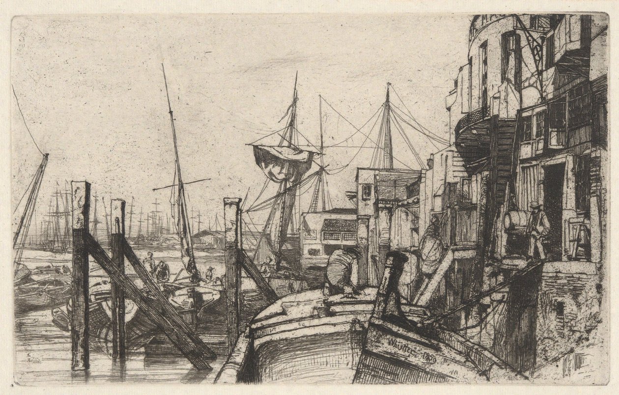Limehouse, ur serien ”Thames Set” (En serie med sexton etsningar av motiv från Themsen och andra ämnen) av James McNeill Whistler