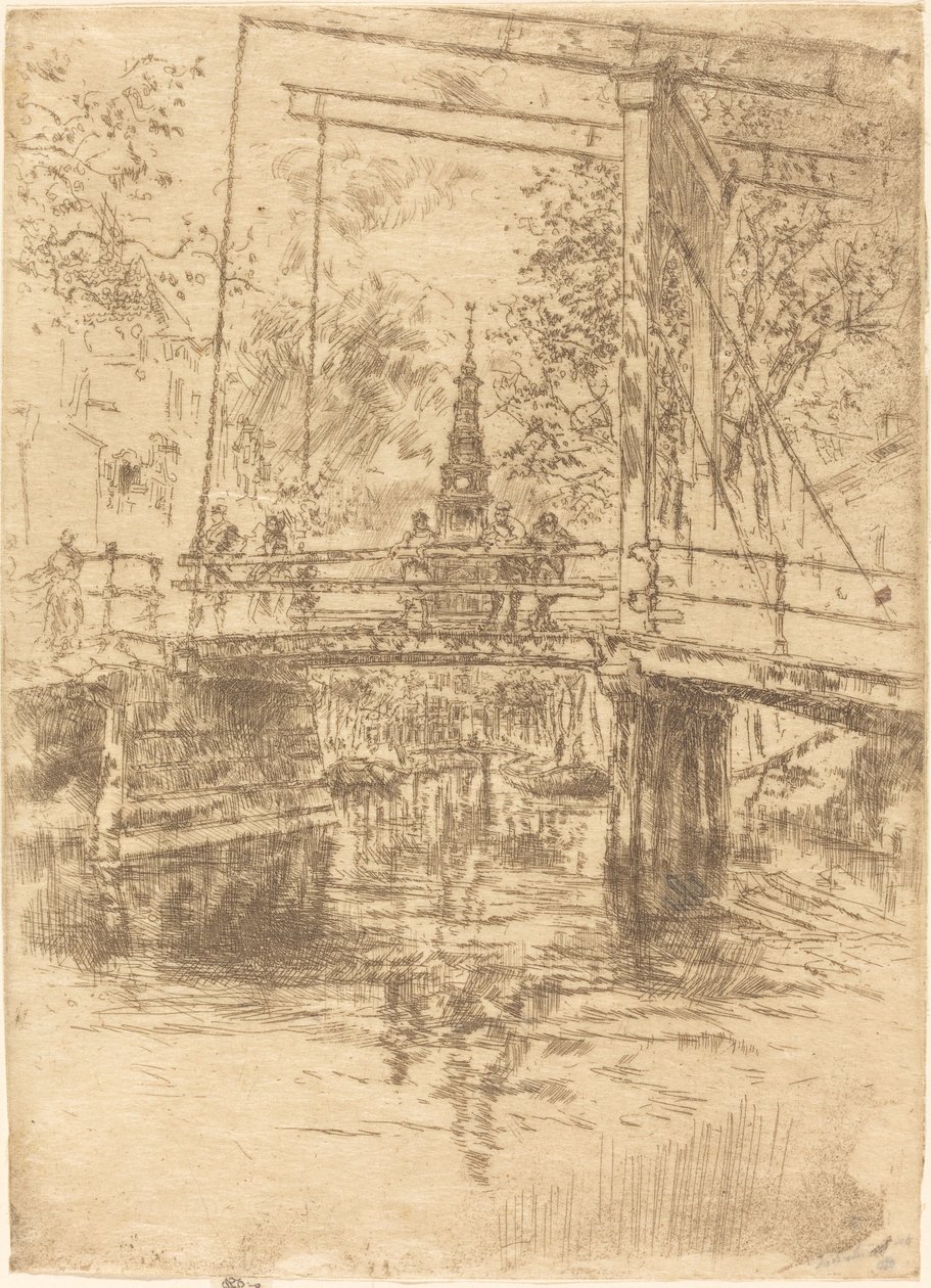 Little Drawbridge, Amsterdam av James Abbott McNeill Whistler