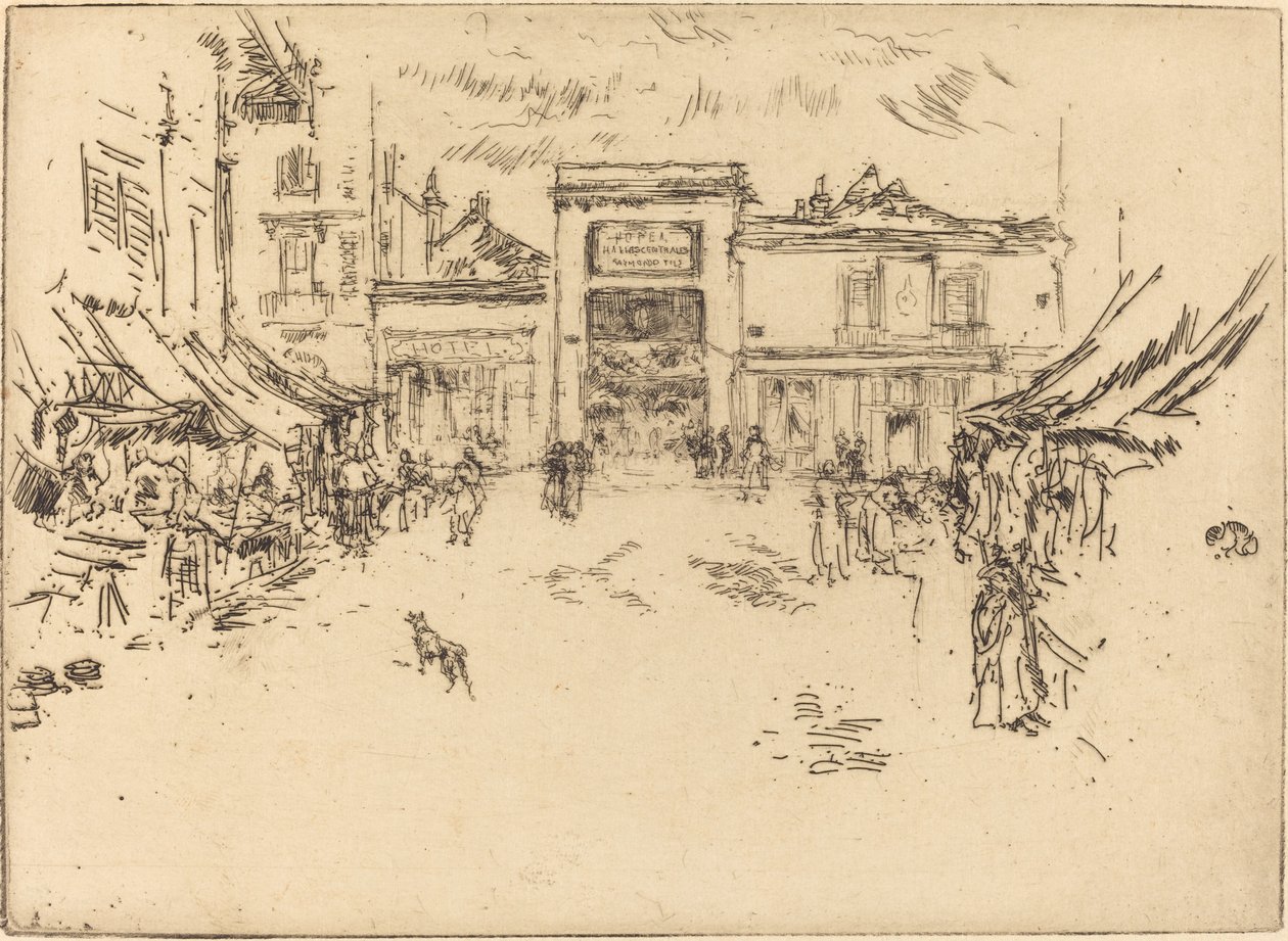 Lilla marknadsplatsen, rundturer av James Abbott McNeill Whistler