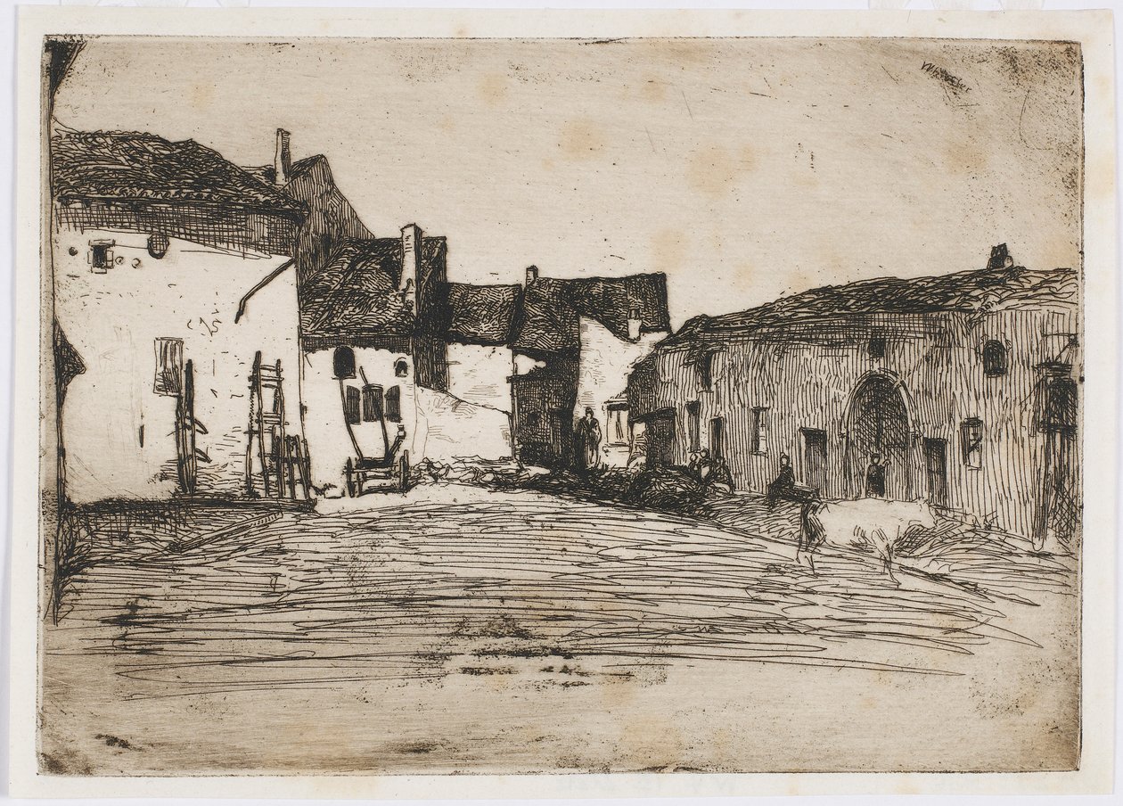 Liverdun. En av de tolv etsningarna från naturen av James Abbott McNeill Whistler