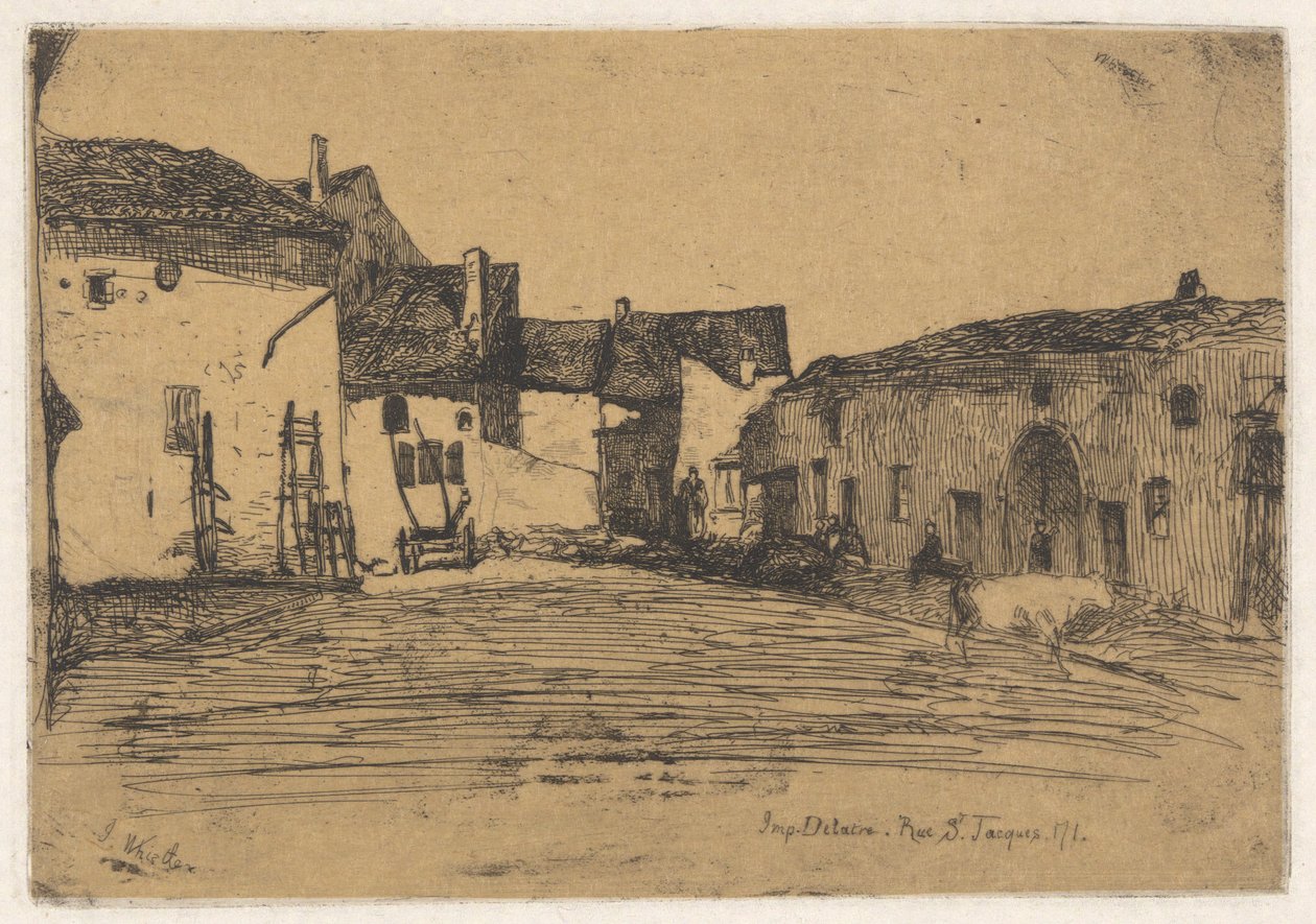 Liverdun, från den franska uppsättningen (Douze Eaux-Fortes d av James Abbott McNeill Whistler